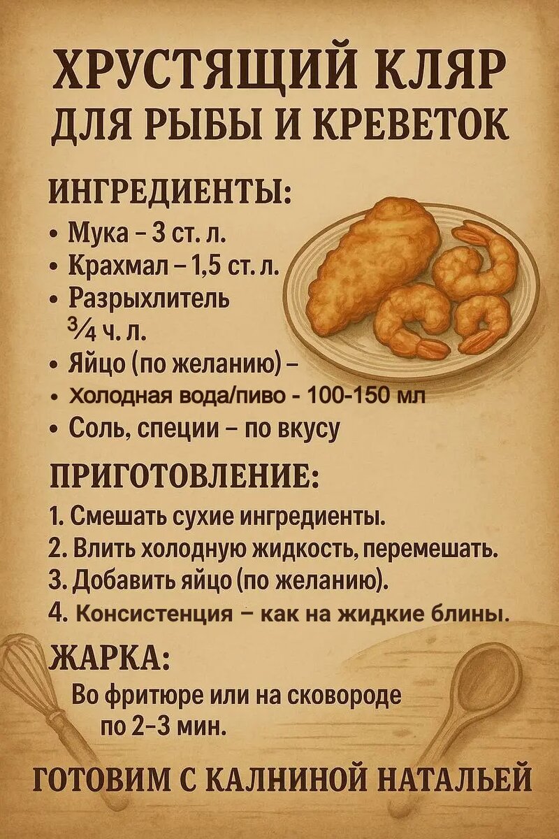 Хрустящий кляр: секреты идеального блюда, которое покорит вас