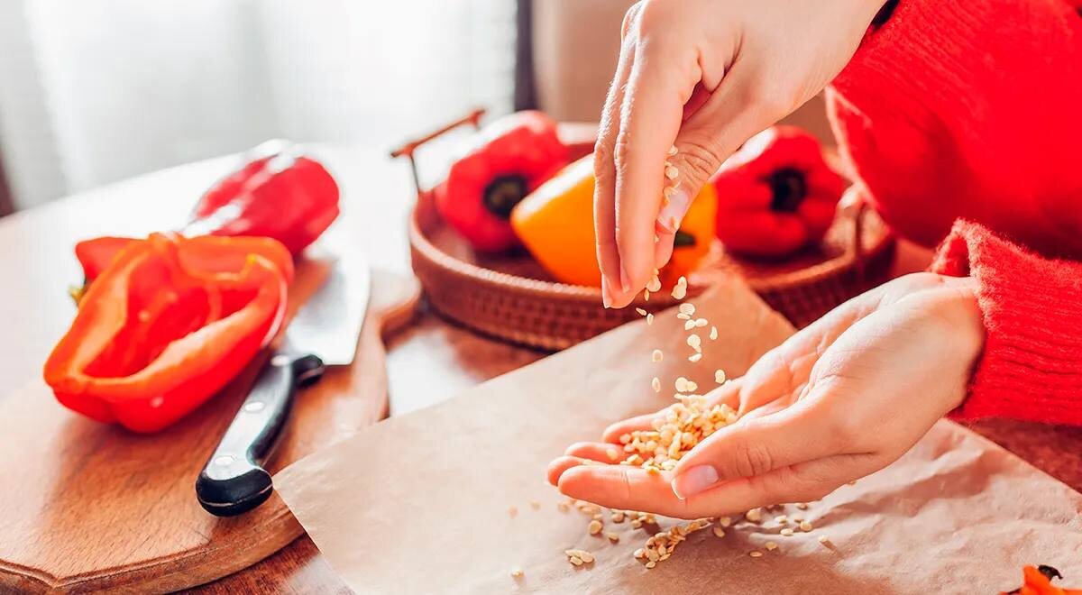 Как быстро удалить семена из перца