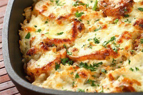 Картофель с шампиньонами в сметане