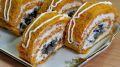 Нежный морковный рулет с грибами и сыром
