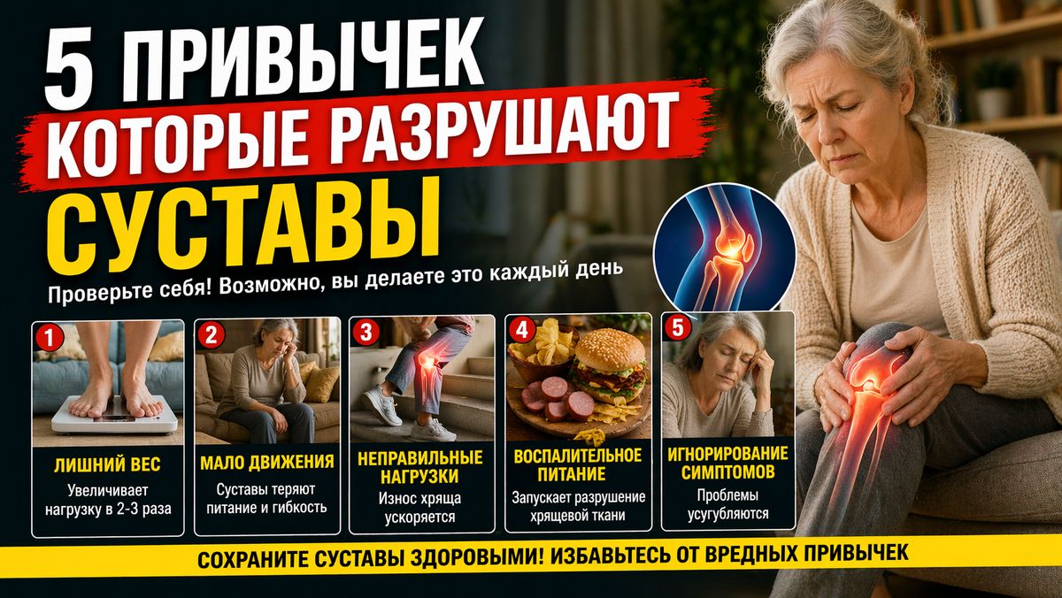 Непривычные привычки: пять способов разрушить суставы